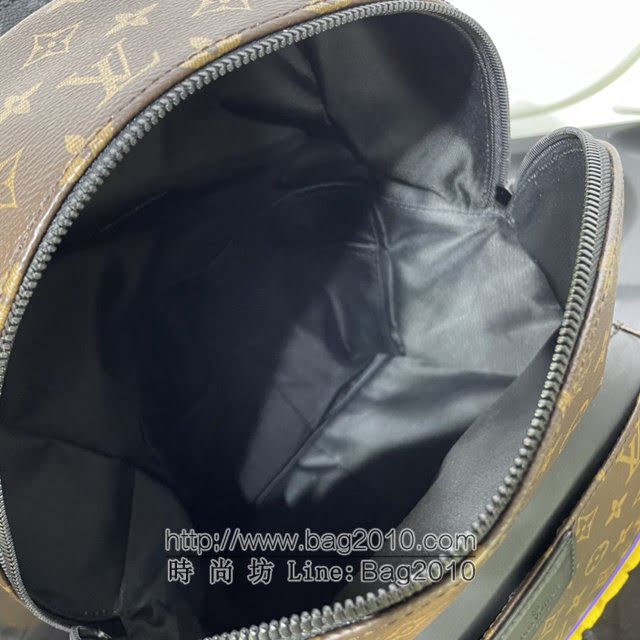 Louis Vuitton新款男包 M57965 路易威登2021秋季系列Discovery双肩包 立体乳胶LV字母贴饰 LV男士后背包  ydh4175